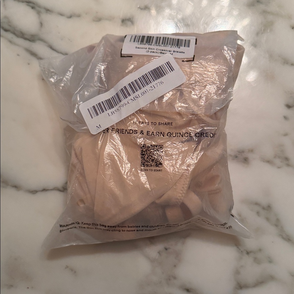 Quince Second Skin Nude Wireless V-Neck Triangle Bralette - Picture 7 of 8